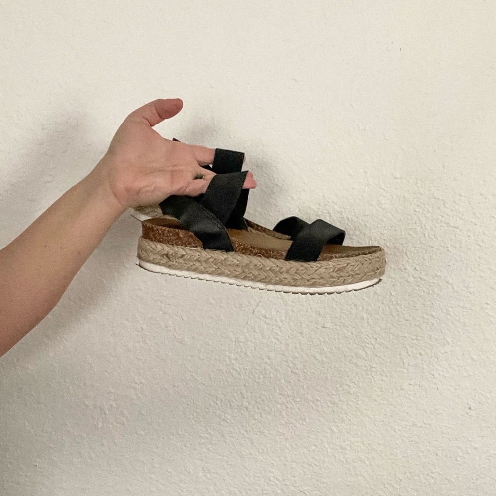 Women's Black Espadrille Sandals
